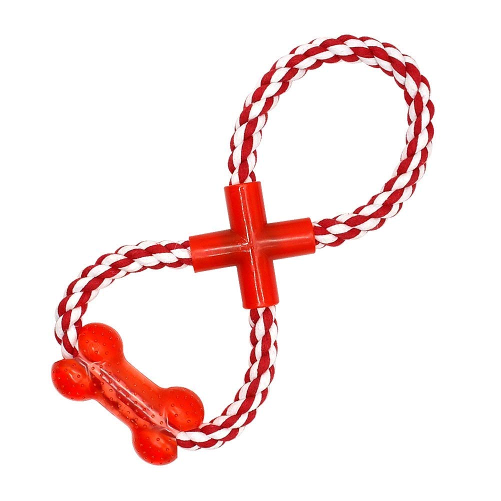 Jouet nettoyage des dents pour petites grands chiens avec corde mastication et boule d'os robuste