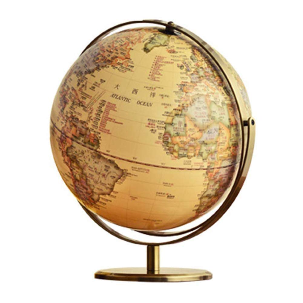 Globes Monde Sphère Carte Décorative Bureau Globe Rotatif Globe Géographie, 12", Modèle 14,56 pouces