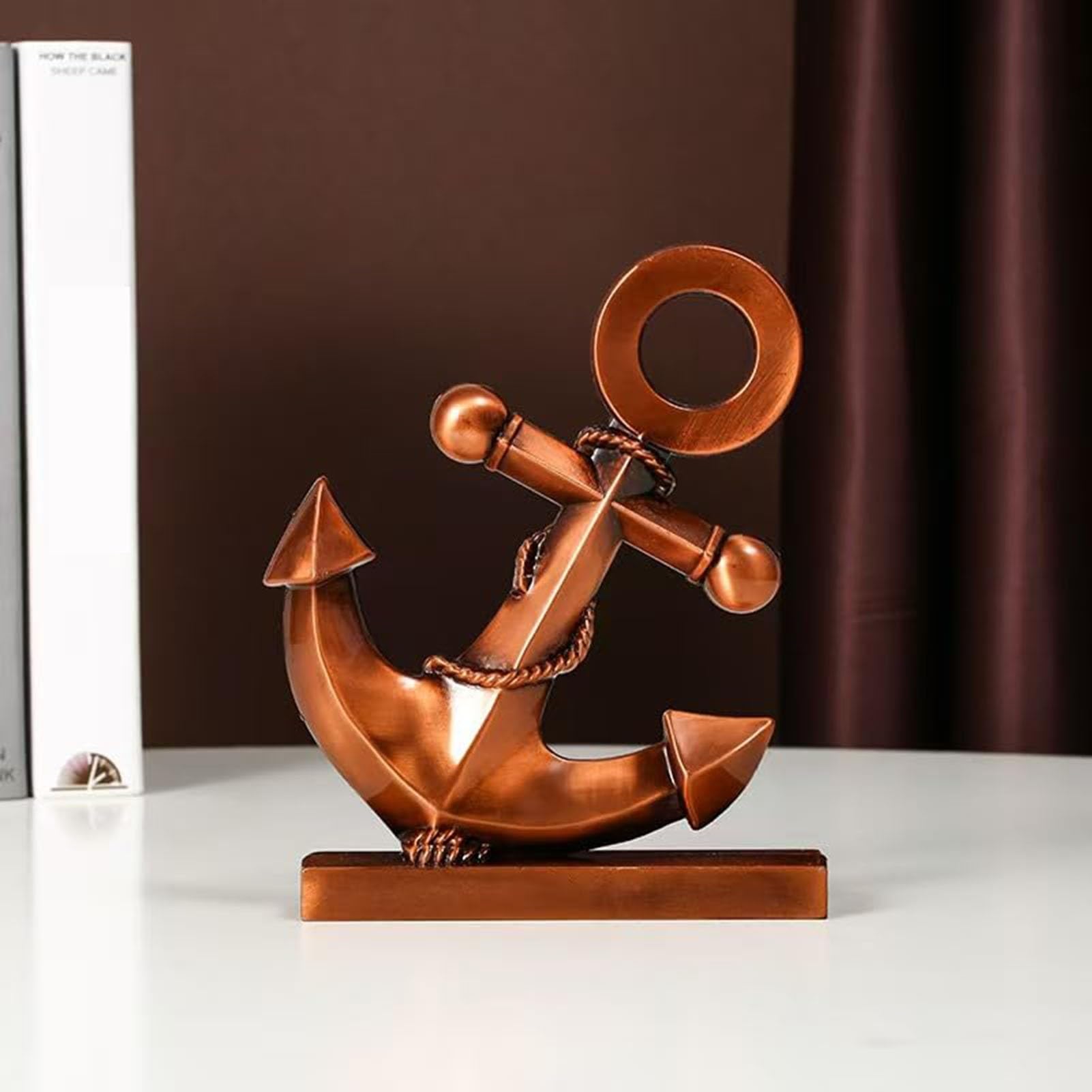 YUZDNM Decoration Art Statue Sculpture - Decorative Alloy Mediterranean Anchor Sculpture(#b)