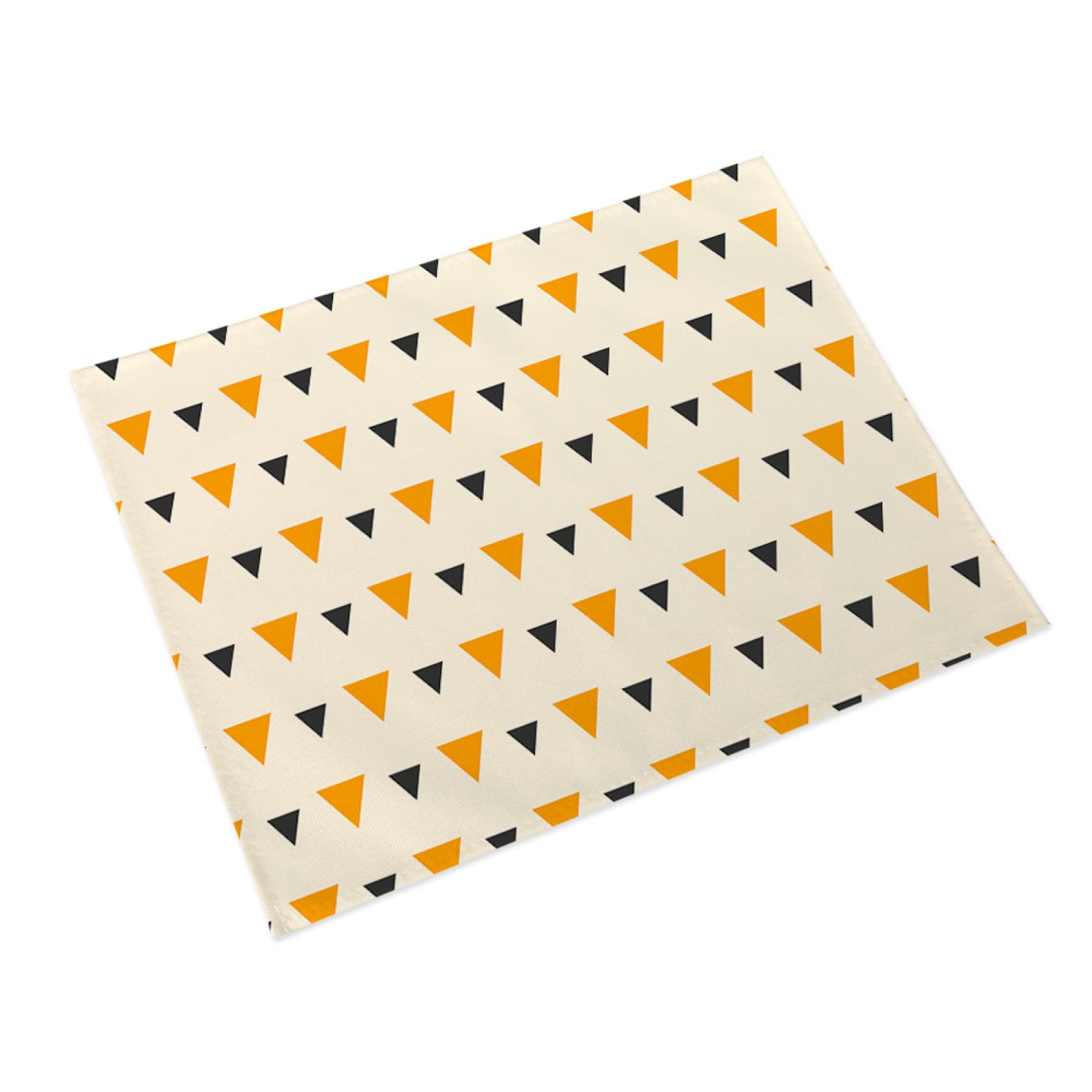 Manteles Individuales Triángulo, Amarillo Salvamanteles Individuales Juego de 6,Antideslizantes y Resistentes Al Calor, para Casa Cocina Mesa de Comedor Plato de Cena 30X40Cm