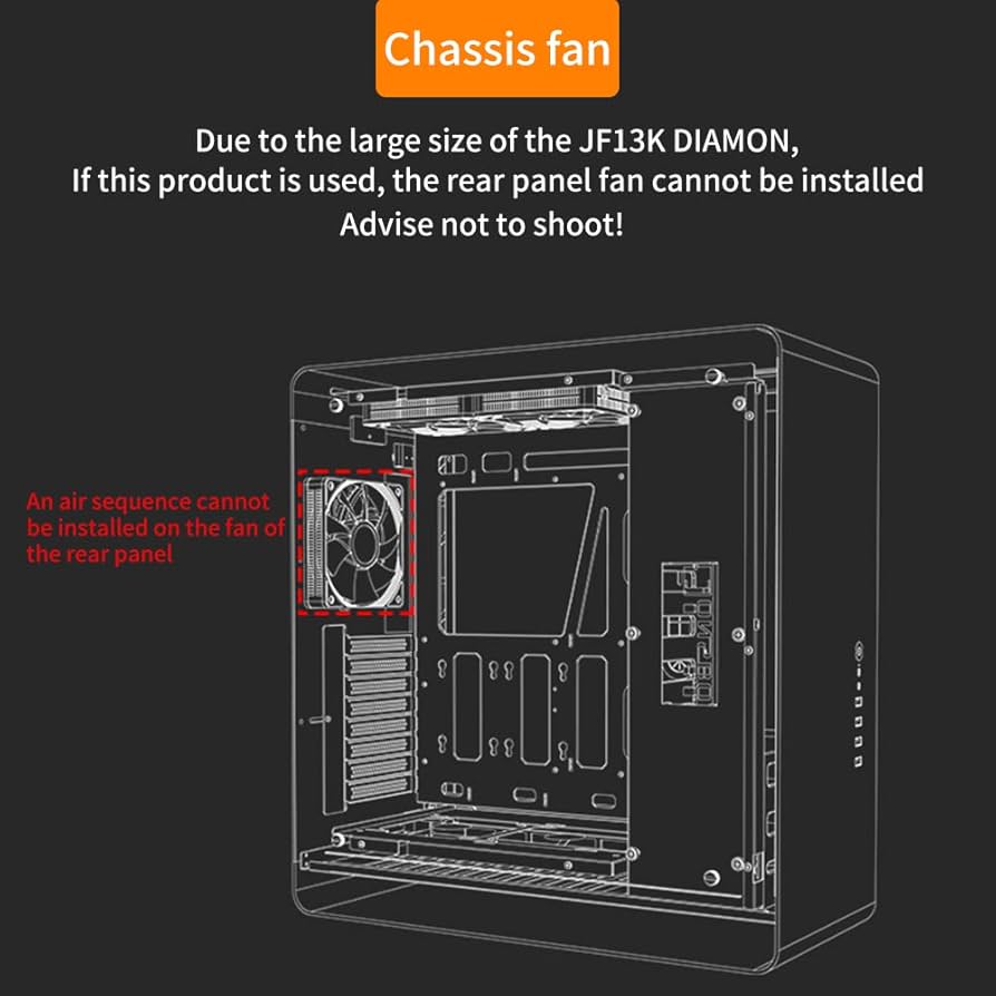 JIUSHARK JF13K Diamond Black CPU Cooler with 2 Fans x 4.7 inches