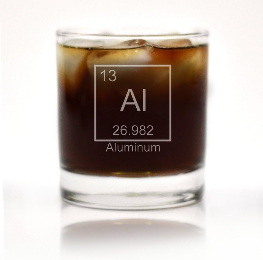 Aluminum Periodic Table of Elements Engraved Cocktail Glass