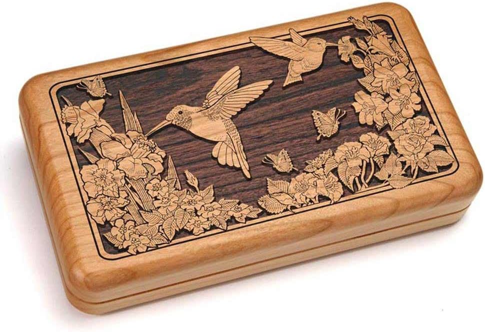 Double Deck Card Box with Dice - Hummingbird