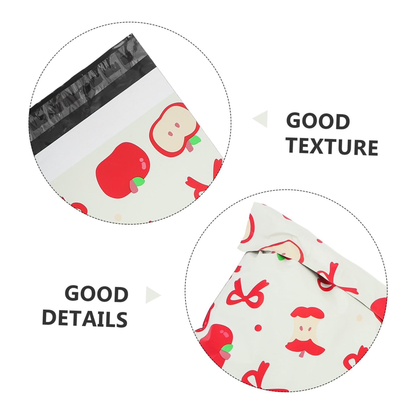 SOLUSTRE 100 Stück Versandtaschen Selbstklebend Weihnachts-design Verpackungstaschen mit Cartoon Apfelmotiv für Kleidungspakete und Geschenke