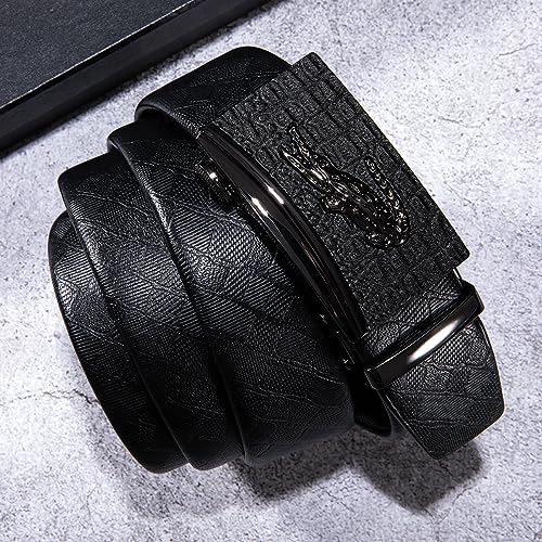 Image of Dubulle Men's Ratchet Belt Gold /Black /Red /Green /Blue /White Automatic Buckle Business Casual Belt Gift - Adjustable Fit