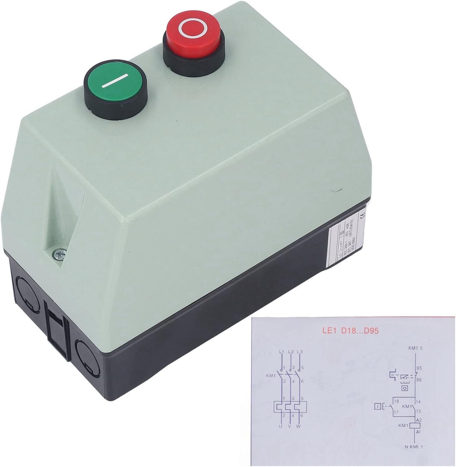 Magnetic Motor Starter, Heavy Duty Motor Starter Overload, Single Phase 220/230v 9‑13A IP55 Waterproof Electric Motor Switch