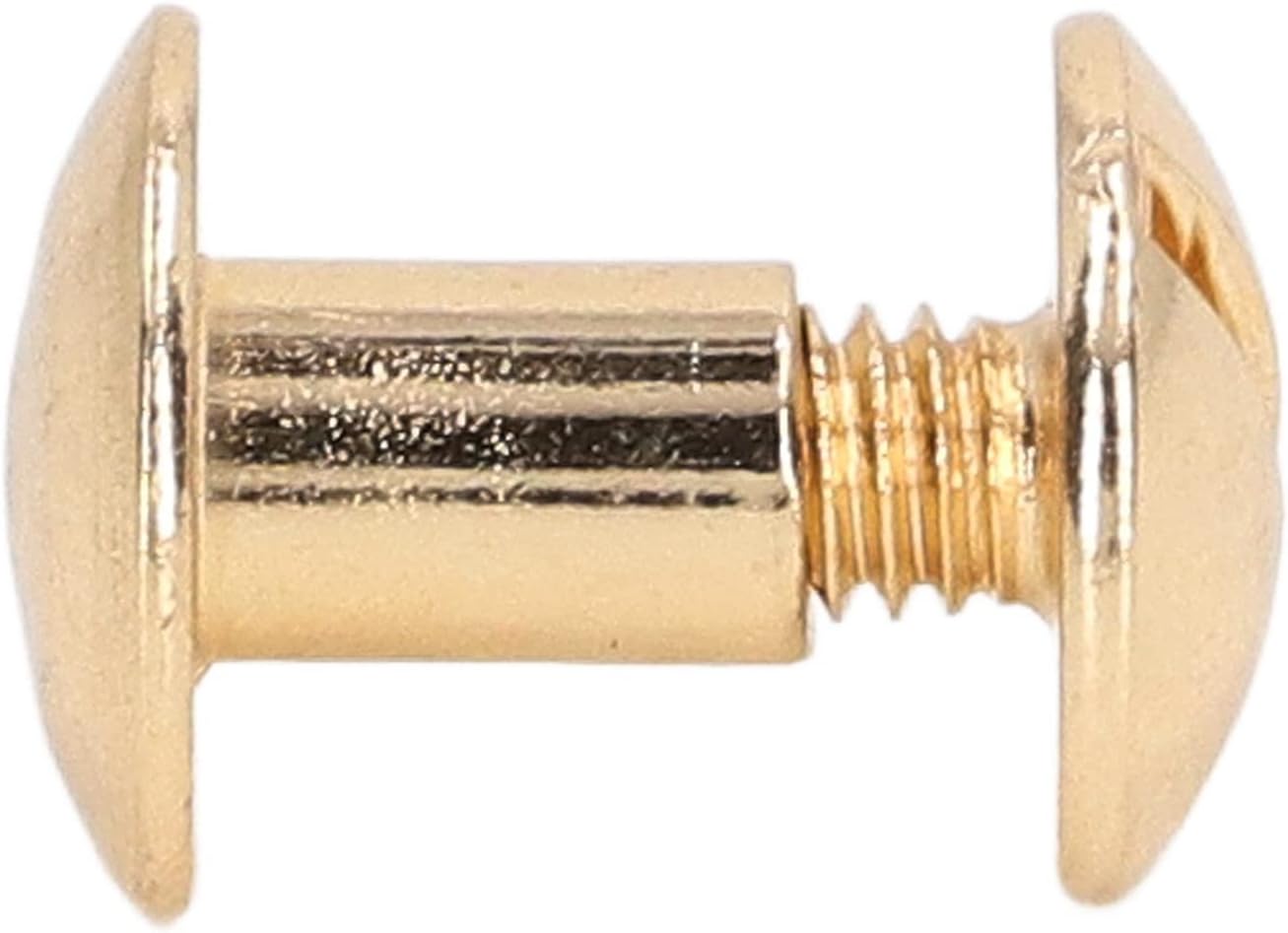 200 Sets Book Binding Screw, Chicago Screws Assortment Set, Brass Electroplated Round Flat Head Studs with Curved Surfaces for Leather Craft and Journal Binding (Gold)