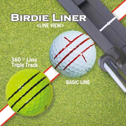image for BIRDIE79 Birdie Liner Black Golf Ball Marker Alignment Tool Kit - 360-