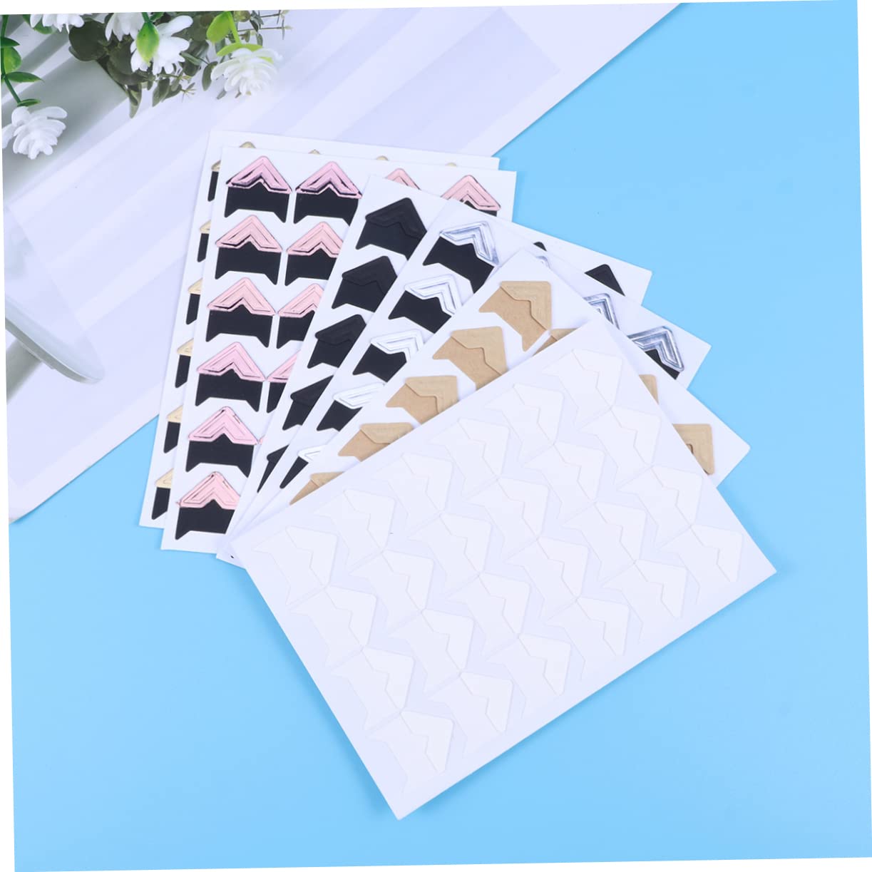 SHINEOFI 60 Hojas Foto Protector Pegatina DIY Scrapbooking Pegatina Pegatinas De Papel Foto Esquinas De Montaje Álbum De Recortes Foto Papel Adhesivo Foto Pegatinas De Esquina Álbum De