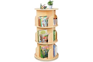 Kids Rotating Bookshelf - Space-Saving Small Corner Bookcase