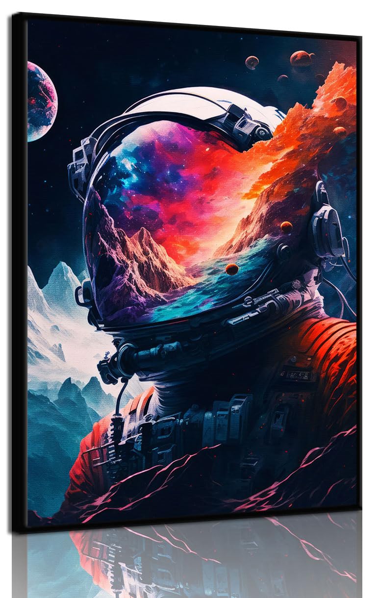 Cool Astronaut Wall Art Abstract Funny Spaceman Poster Picture Colorful Fantastic Universe Space Painting Prints Surrealism Planets Cosmos Mountains And Rivers For Boys Room Canvas Decor Unframed