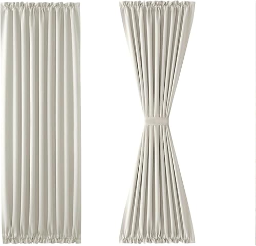 Miniatura 227 de DWCN Cortinas para puerta francesa: cortina térmica con bolsillo para barra para puertas con ventana de cristal, puertas de cocina y patio