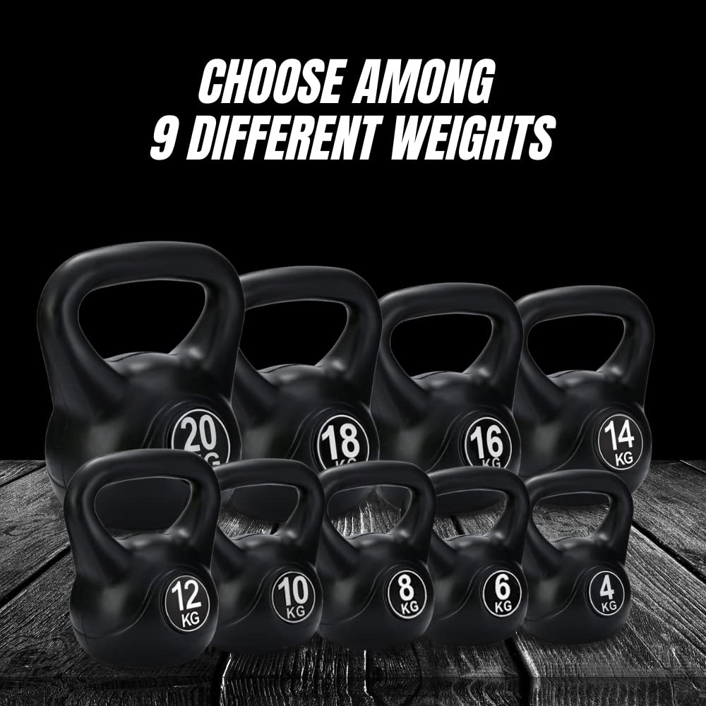 Rosyjska waga Betonowa Kettlebell z Ergonomicznym Uchwytem, Hantle Kettlebell do Treningu Mięśni w Domu i Siłowni.
