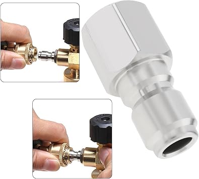 2pcs Steel Quick Connection Fittings 3/8 Inch Female Coupler High Pressure Washer Connectors For Pressure Washers