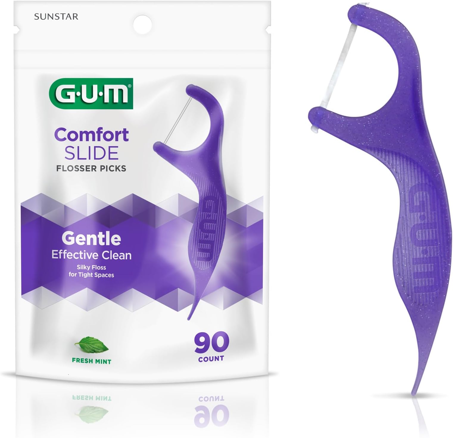 Sunstar 887DA GUM Eez-Thru Comfort Slide Flosser (Pack of 90)