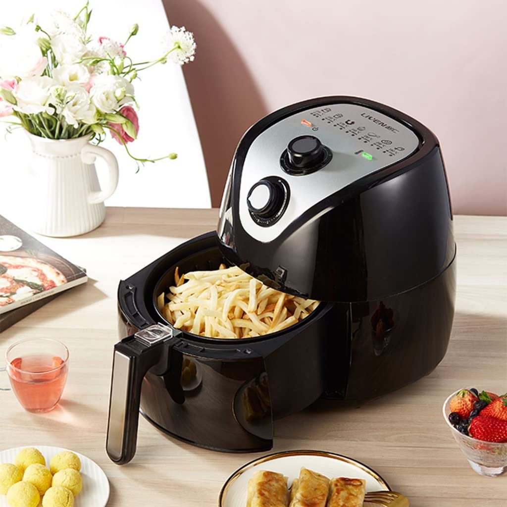 Frytkownica beztłuszczowa Air Fryer 3.5 o dużej pojemności Wielofunkcyjna automatyczna frytkownica Bezolejowa elektryczna frytkownica do frytek (kolor: biały, pojemność: 3,5 l) potrzebna Safehappy