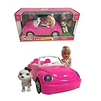 Selli Love Beetle Bambola con Auto Cabrio e Cucciolo – Maggiolone Cabriolet Baby e Accessori
