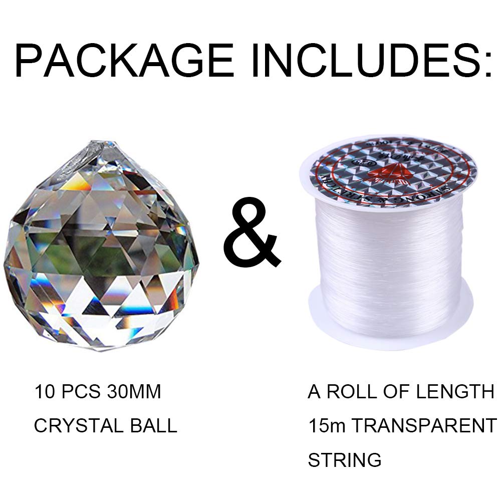 30 Mm Boule De Cristal Prismes Pour Lustre, Lampe De Plafond, Arbre