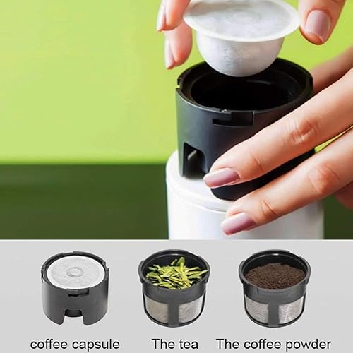 Miniatura 4 de ZJchao Cafetera portátil, cápsula de café en polvo de doble uso, cápsula de café totalmente automática, máquina de café molido universal, cafetera