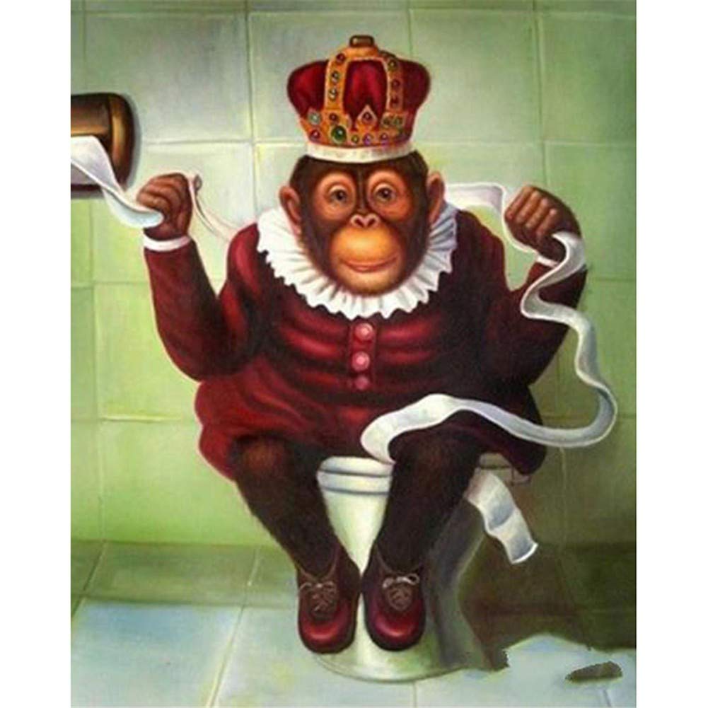 Diamond Painting Singe Toilettes déco originale salon et chambre