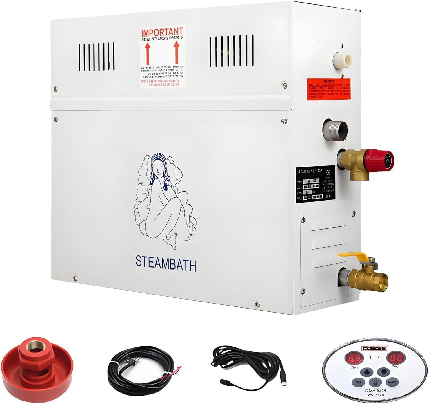 Bybodi 110V Stainless Steel Steam Shower Generator,Luxury Self-Draining Steam Generator Shower Sauna Bath Home Steam Bath Spa Generator With Waterproof Control And Auto Drain 95-131℉ -18Kw