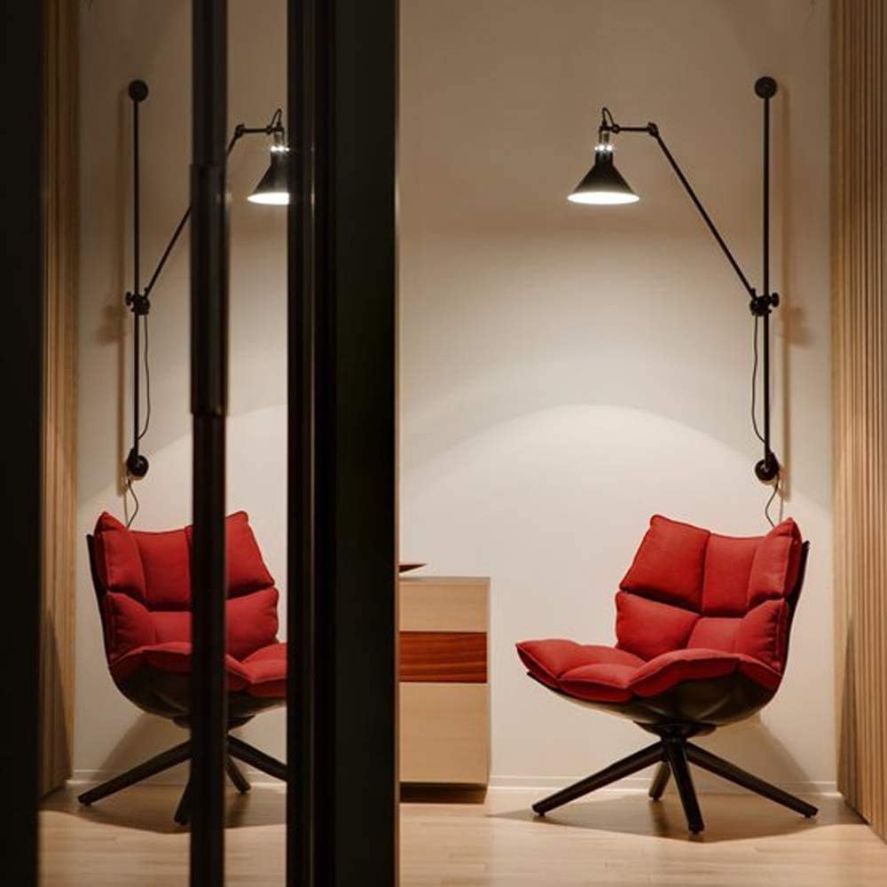 E27 Wandlampe mit Schalter und Kabel Stecker Vintage Verstellbare Flexible Langer Arm Leselampe Industrielampe Schwenkbar Teleskop Wandleuchte Wohnzimmer Schlafzimmer Nachttischlampe