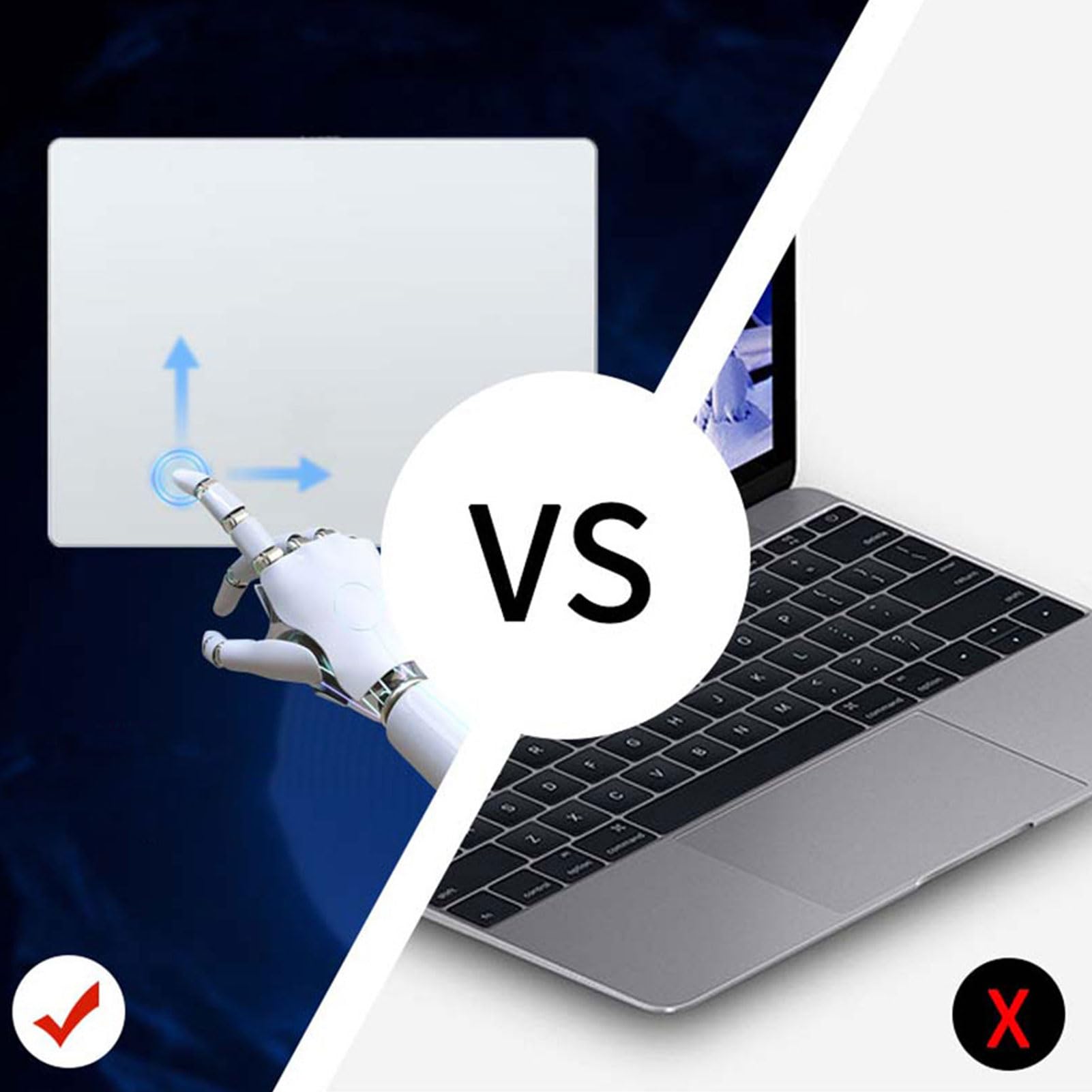 Trackpad USB con Cable, Ratón Trackpad USB Grande con Cable y Multitáctil, Ratón Táctil de Aluminio Delgado y Portátil para Ordenador de Sobremesa Portátil. (White)