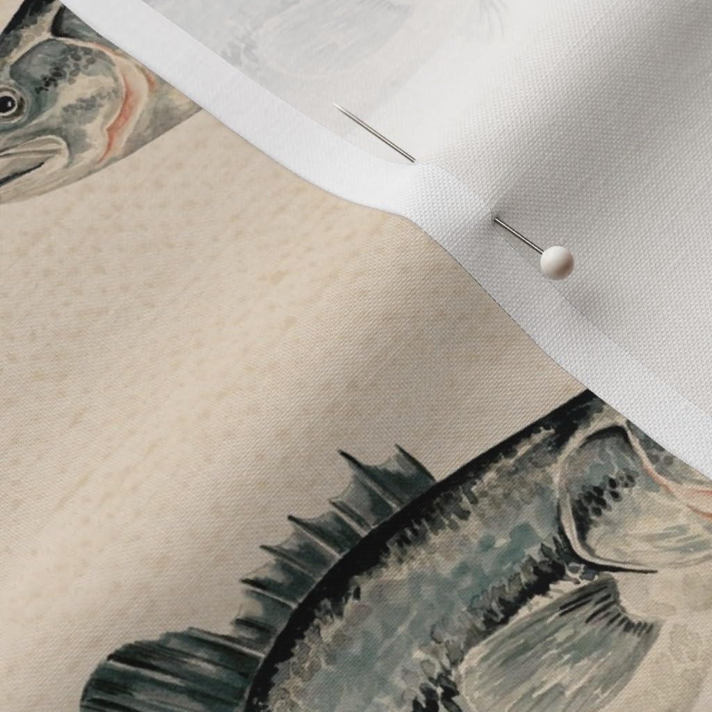 Spoonflower Fabric - Cabincore Rustic Camping Fisherman Cabin Decor Lake House Summer Printed on Petal Cotton Fabric Fat Quarter - Sewing Quilting Apparel Crafts Decor
