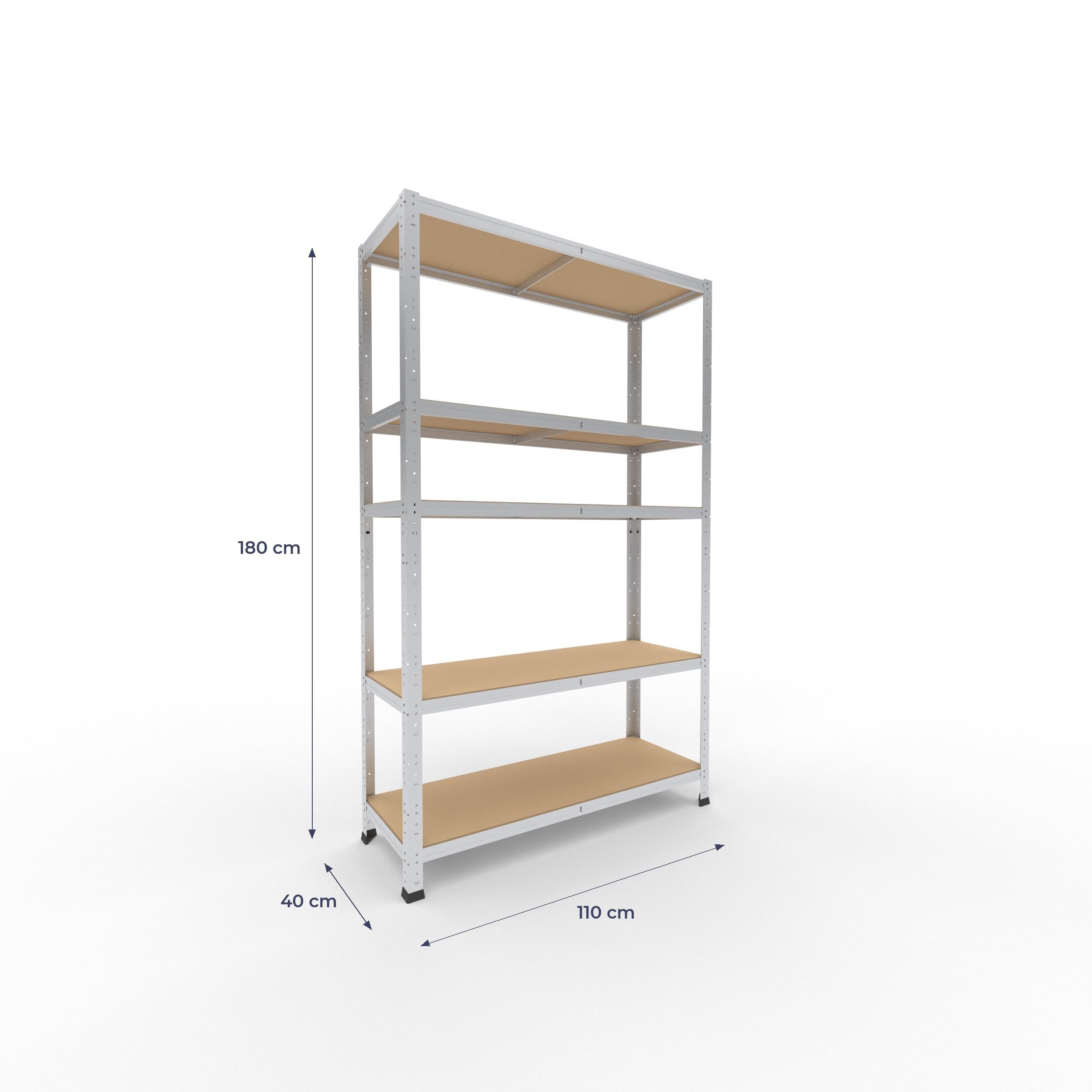 Shelfplaza Étagère Métallique Charge Lourde 180x110x40 Cm Noir - 4 Niveaux 175 Kg/niveau, Rangement Garage Atelier