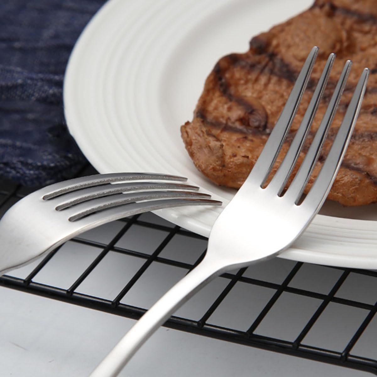 10 Pcs Dinner Forks Set,7.9Inches Stainless Steel Silverware Salad Forks