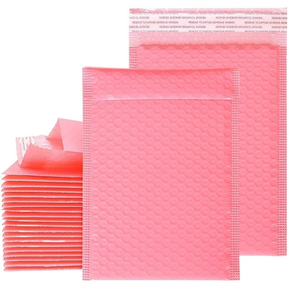 Sobres acolchados de burbujas autosellados, sobres for anuncios publicitarios, multicolor, varios tamaños, paquete 100(Pink,18 * 23cm)