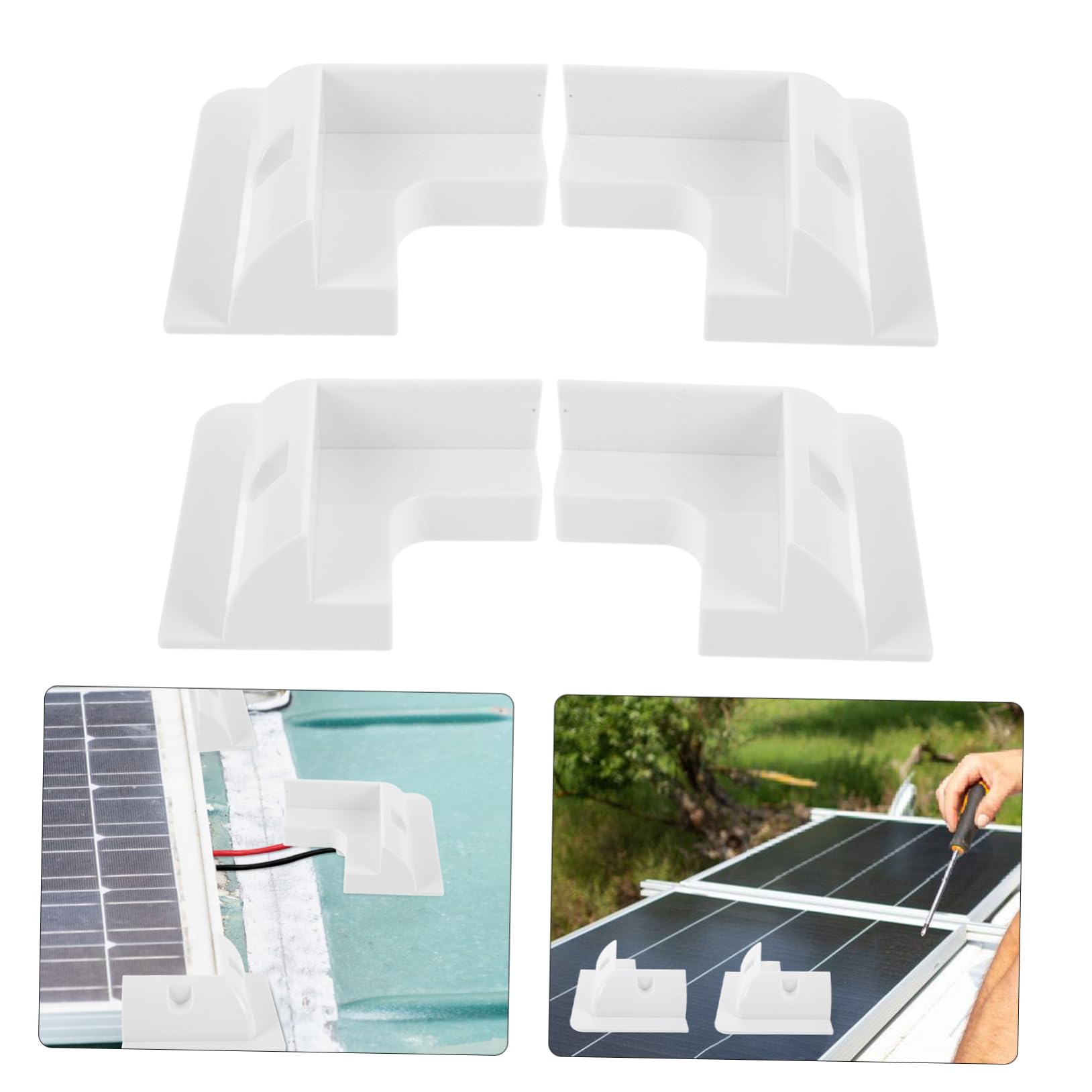 4piezas Soporte De Montaje Para Panel Solar De Soporte Para Autocaravanas Trailers y Tejados Estructura Resistente y Fácil Instalación Plastico