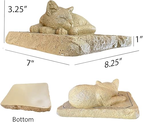 Vista 5 de Lily's Home Lápida de jardín conmemorativa resistente a la intemperie con figura de gato