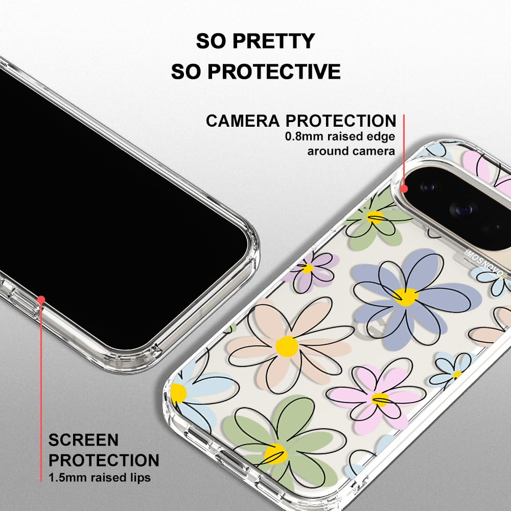 MOSNOVO Case for Google Pixel 10 & Pixel 10 Pro, [Buffertech 6.6ft Military-Grade Drop Protection] [Anti Peel Off Tech] Clear TPU Bumper Phone Case Cover Design - Cute Cherry — view 63