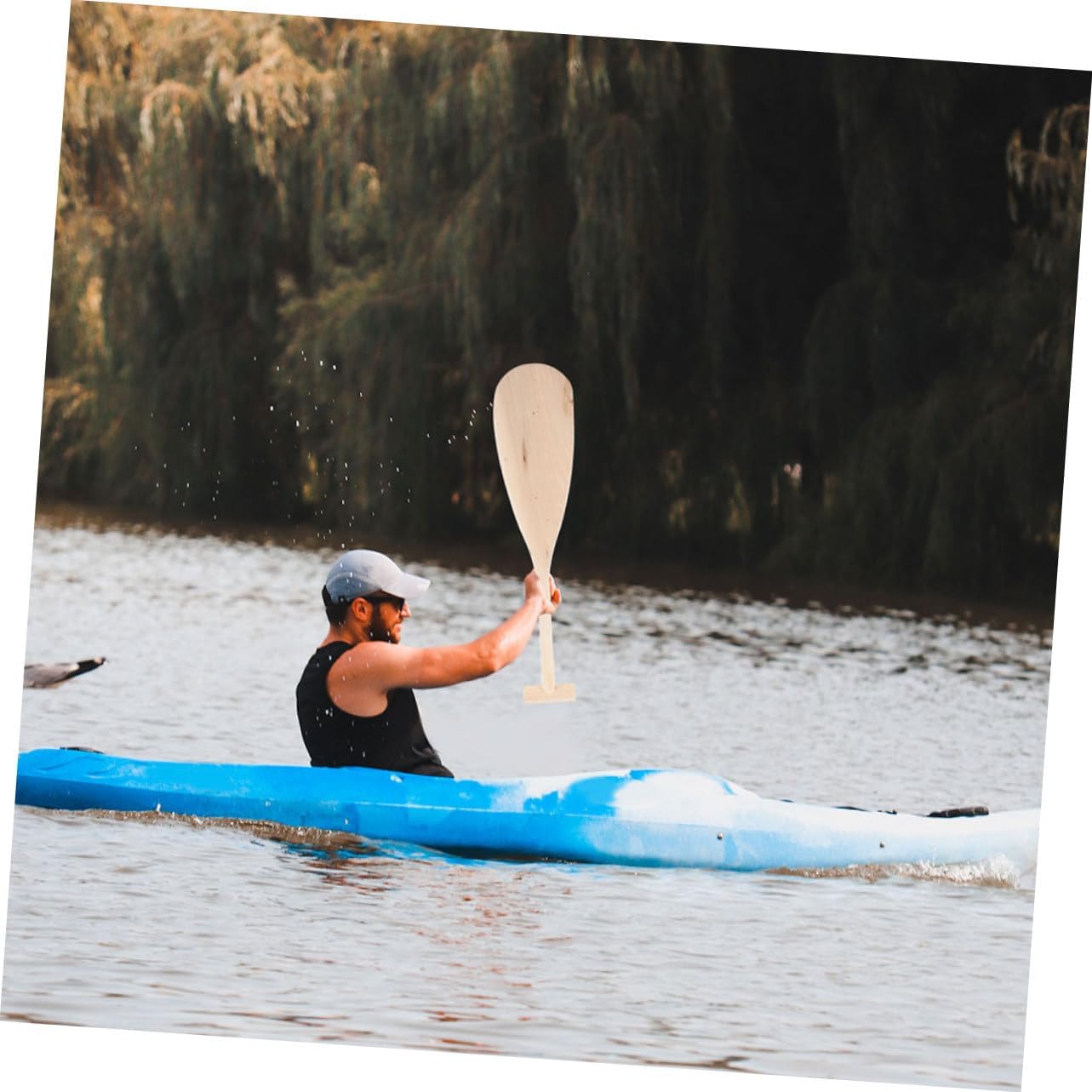 23.5-Inch Wooden Paddle for Canoes Lightweight Unisex Design for Boys and Girls Boating Adventures and Water Play