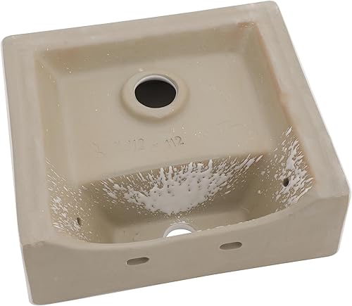 Miniatura 8 de Fregadero montado en la pared de 13 x 11 pulgadas, fregadero de pared rectangular de porcelana blanca de cerámica, lavabo artístico, orificio