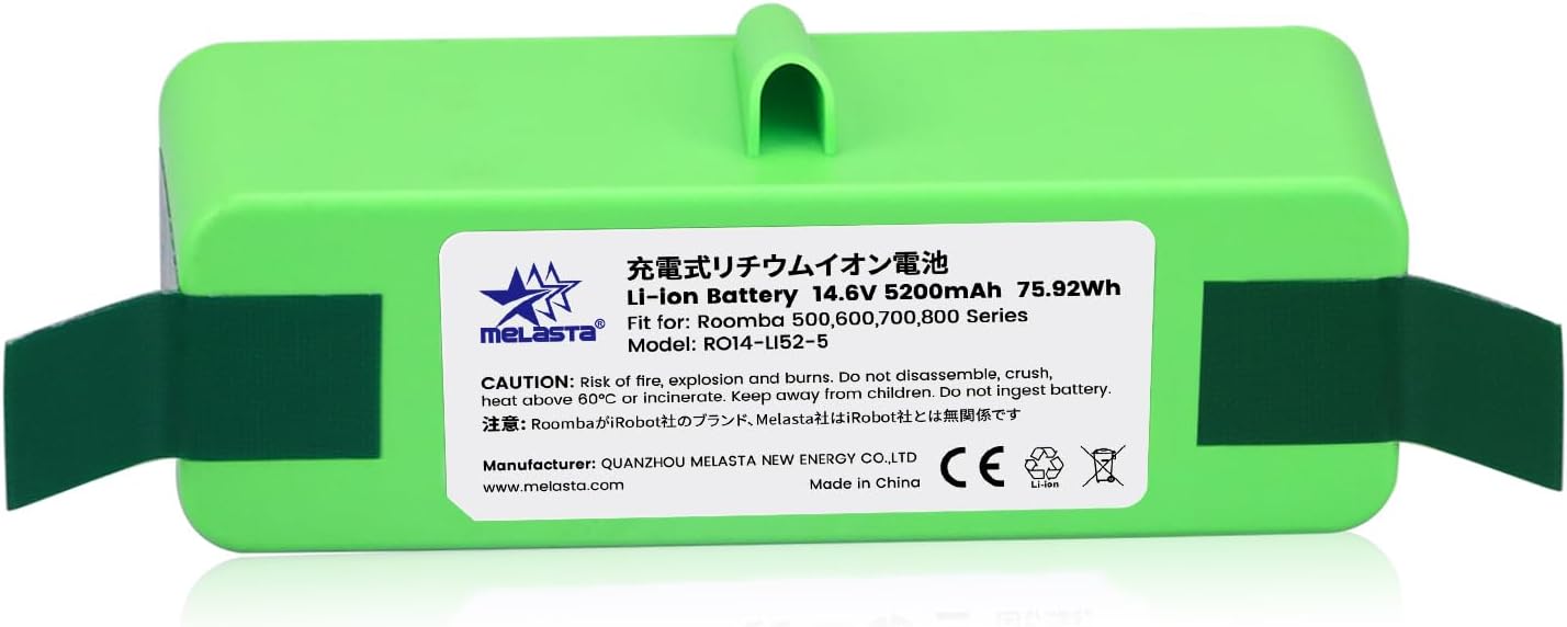 melasta 5200mAh Li-ion Battery for iRobot Roomba 500-800 Series