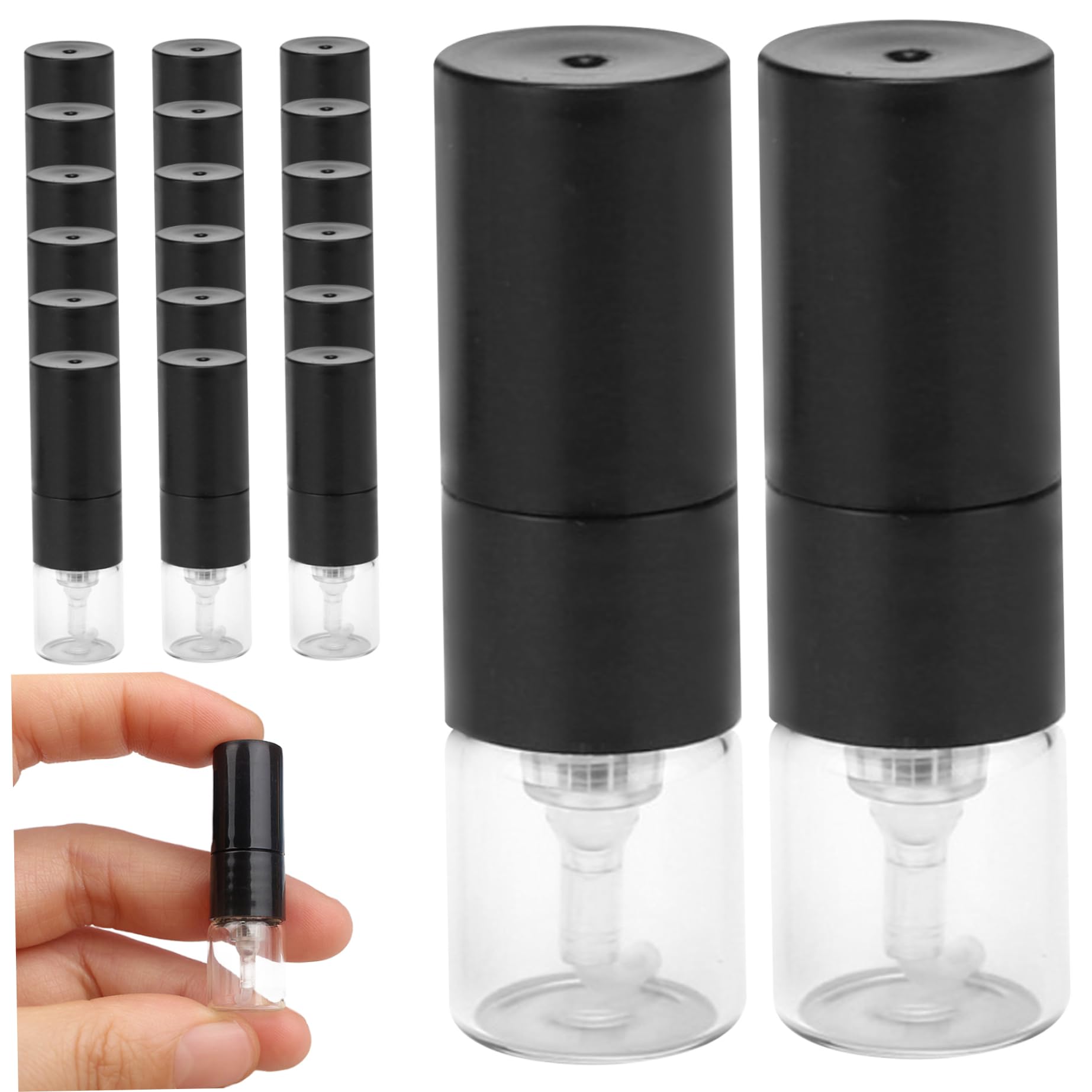 Gcroet Perfume Sample Bottles 20Pcs 1ml Perfume Atomizer Glass Atomizer Bottle Refillable Leakproof Portable Empty Mini Spray Bottle..