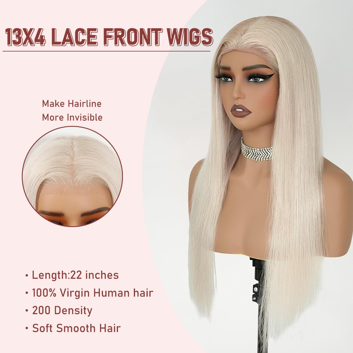 Amazon.com : Mscathy Platinum Blonde Straight Lace Front 