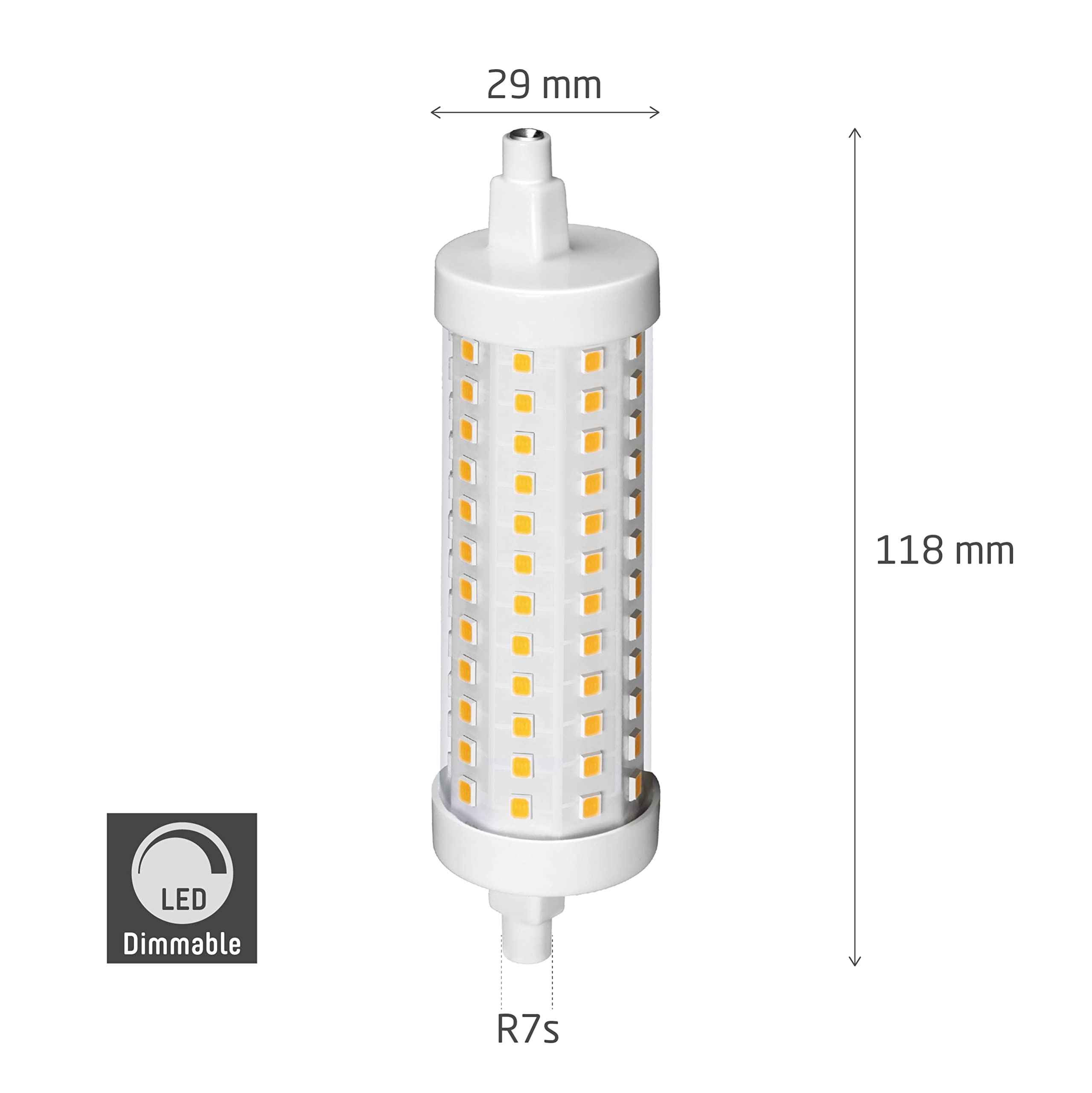 LED Röhre R7s 12,5W warmweiß Klar dimmbar Ersatz für 100W Halogenstab - 6x Sparpack