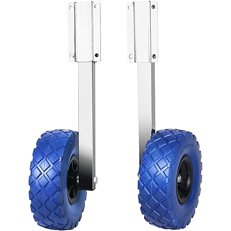 300-Pound Stainless Steel Transom Wheel Dolly Launching System with 10" Tires Assisting Effortless Boat Launch