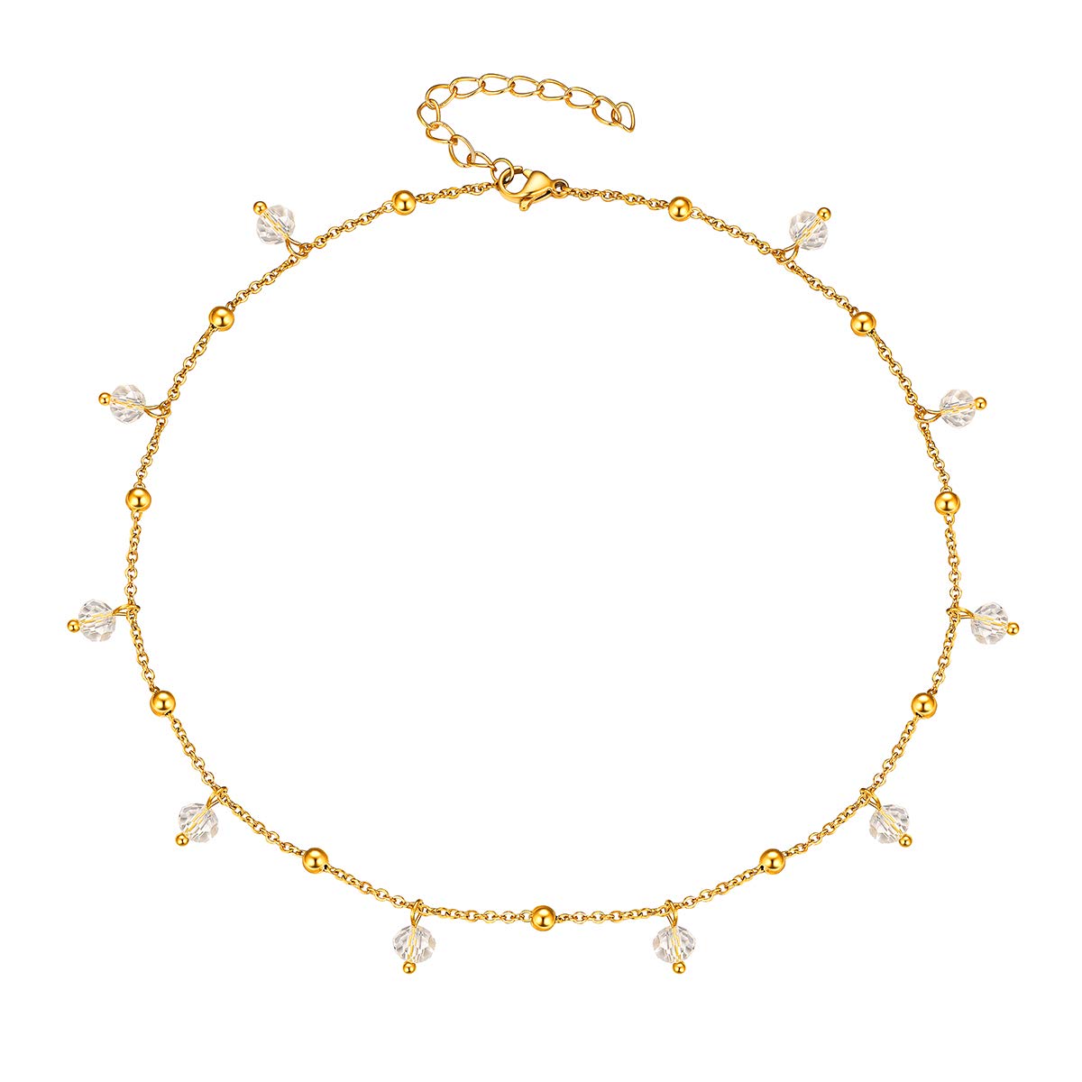FOCALOOKGargantilla Acero Inoxidable 316L para Mujeres, Cadenas Finas Ajustables, Choker Moderno de Estilo Simple, Joyería para Madres Hijas Amigas