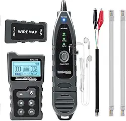 NOYAFA Nf-8209 Testador de Cabo de Rede Avançado para Teste Poe/Ncv/Cat5/Cat5E/Cat6/Cat6A, Medição de Comprimento/Testador de Wiremap de Linha Telefônica Subterrânea E Teste de Continuidade/Por Tdr