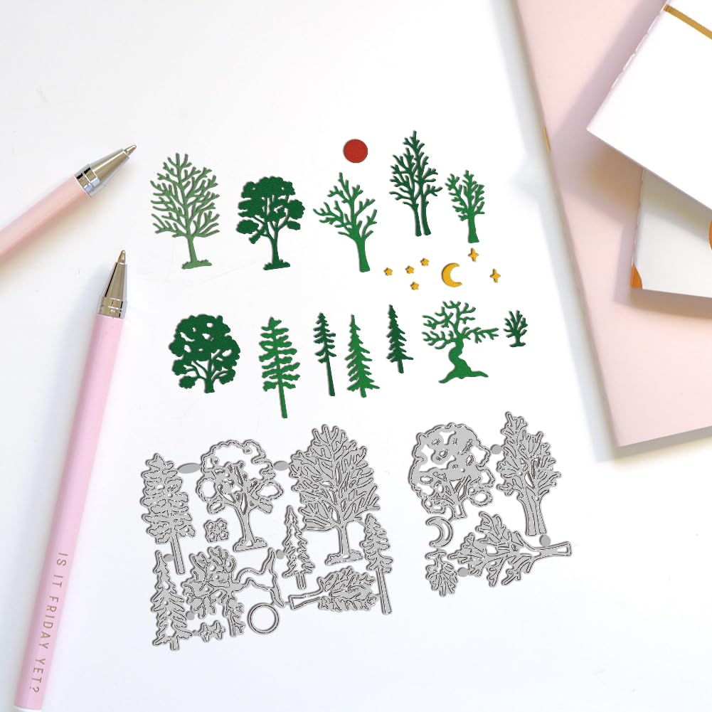 DELORIGIN Tree Cutting Dies Forest Carbon Steel Die Cuts for Card Making Embossing Tool Scrapbooking Stencils Template for DIY Crafts Album Paper Greeting Card Gift Festival Decor - Image 4