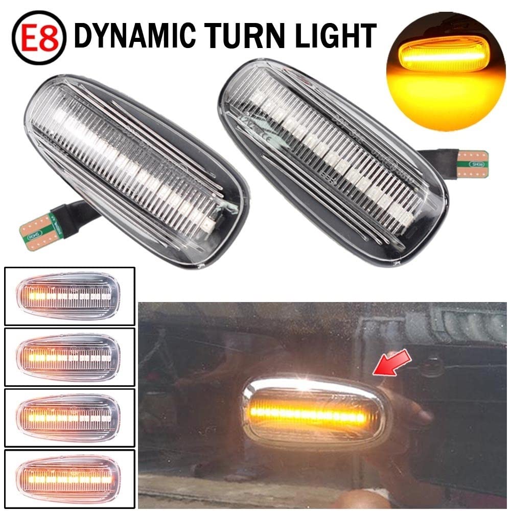 Indicador Lateral Indicador Lateral Dinámico, Luz De Señal De Giro, Intermitente Secuencial para Opel para Zafira A 1999-2005 para Astra G 1998-2009(Dynamic Crystal)