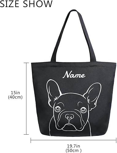 Miniatura 6 de ALAZA Customized Large Canvas Tote Bag Reusable Grocery Shopping Gift Bag with Handles, Heavy Duty, Washable