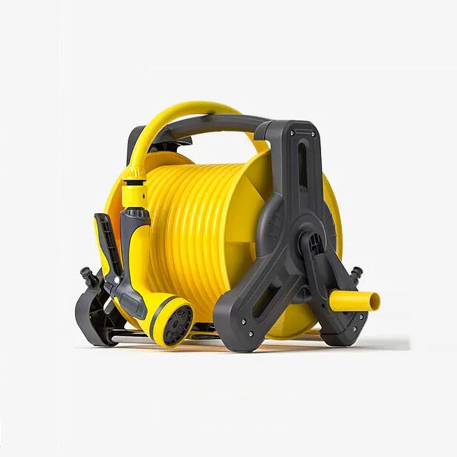 Carrete de Manguera portátil, Carro portamangueras de jardín con Pistola rociadora para Patio y césped, Carro portamangueras de jardín para Exteriores, para riego de Jardines y Plantas (10 m