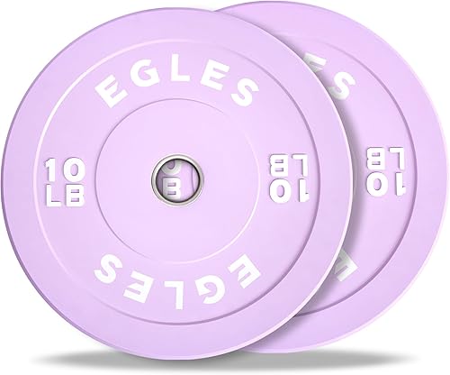 Egles Placas olímpicas de peso olímpico rosa vibrantemorado, placas de barra de goma, placa estándar de goma virgen de 2 pulgadas, 10, 15, 25, 35,