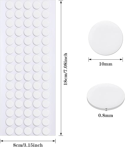 Miniatura 2 de 225 piezas de calcomanías adhesivas de doble cara extraíbles de masilla redonda transparente, sin rastro, masilla súper pegajosa, impermeable,
