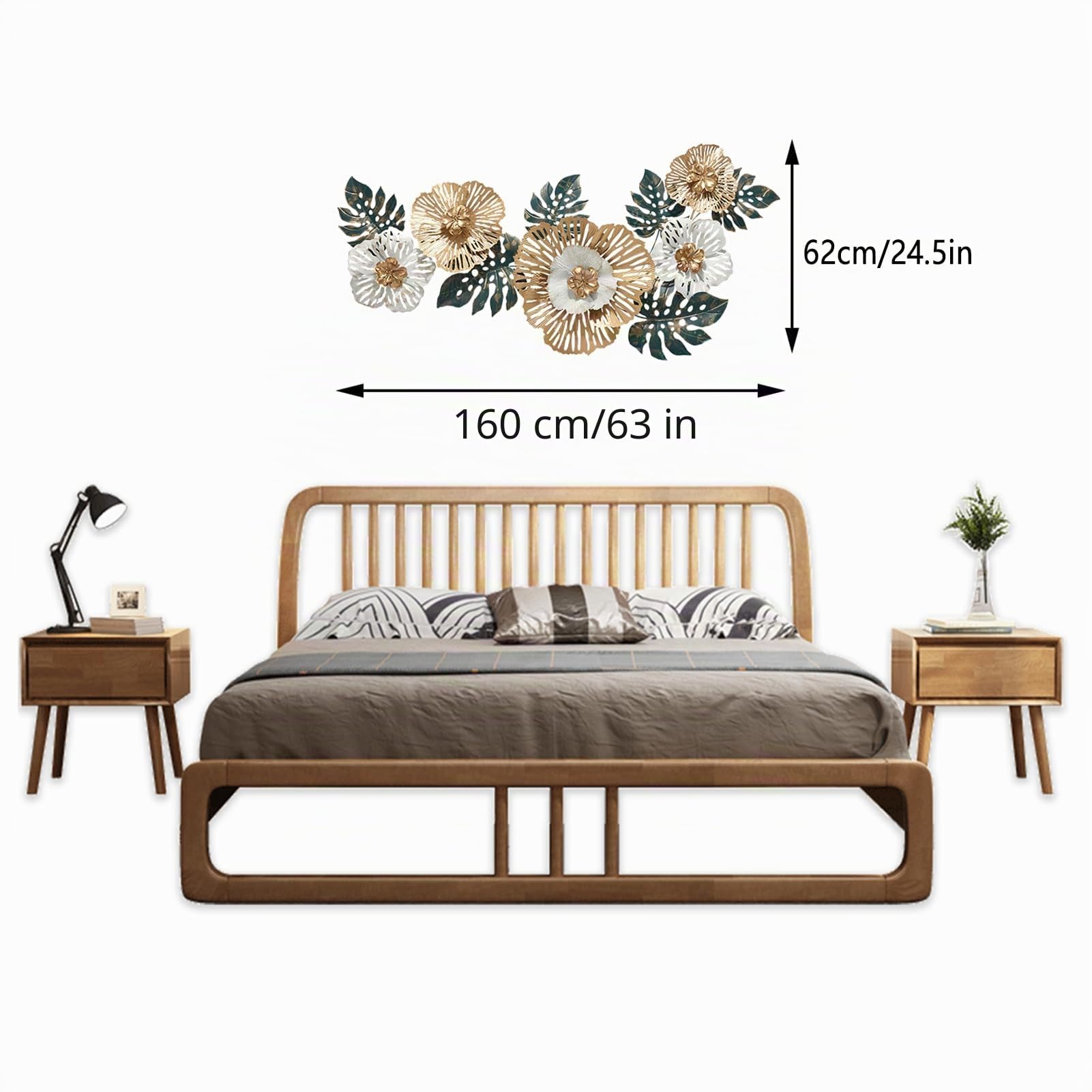 CLXRZM Decorazioni Da Parete In Metallo, 3D Lusso Moderno Design Sculture Da Parete In Ferro per Soggiorno Casa Hotel Camera, 160x62CM (63x24.5in)